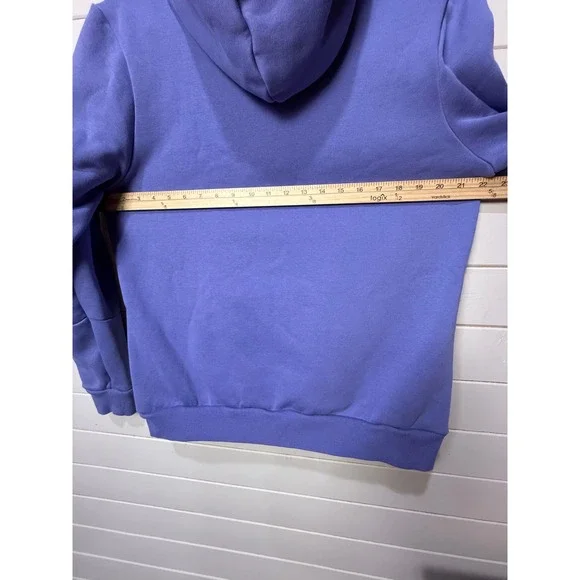 Puma Women's XL Logo Tape Hoodie Purple Athleisure Streetwear Pullover New - Picture 6 of 7